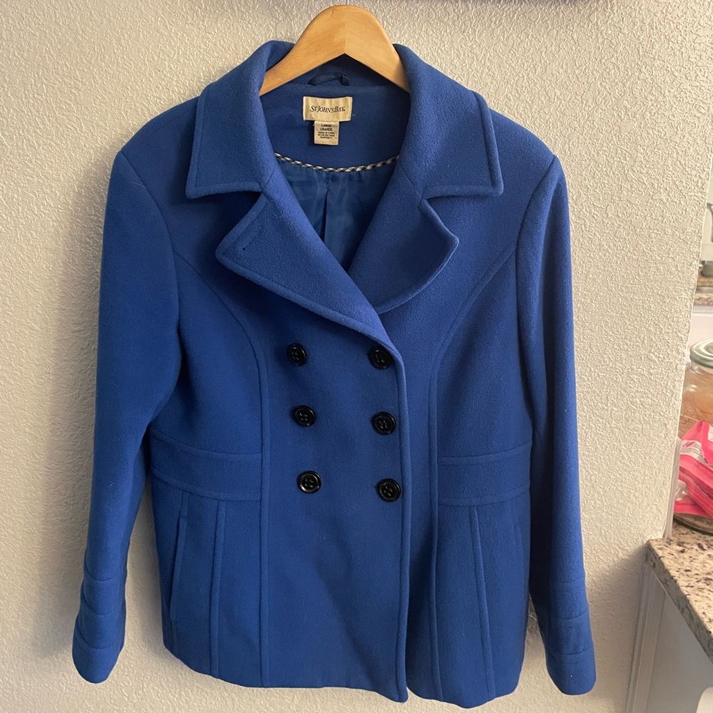 Saint John’s Bay pea coat, wool blend, size L